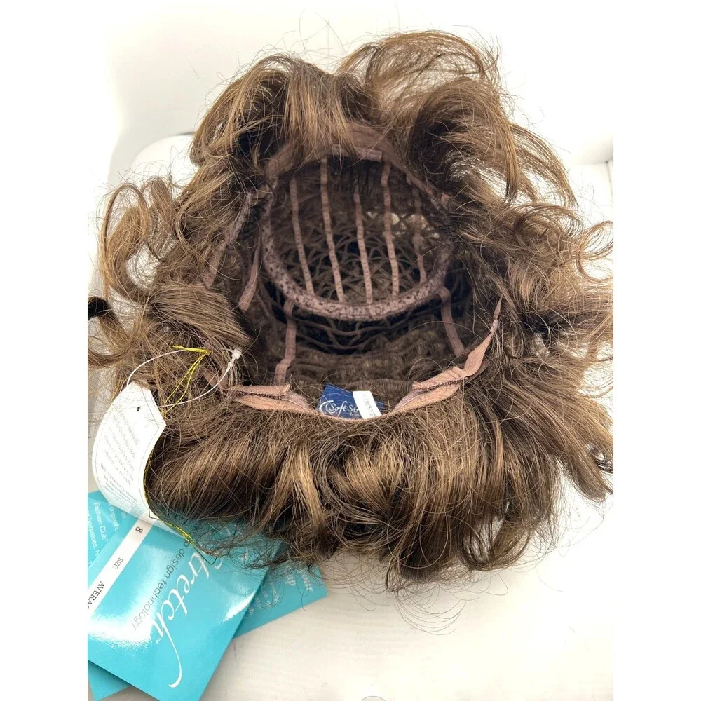 NIB Soft Stretch TWC Wig Soft Pleasures Sz Average Color 8 Brown Brunette Curl